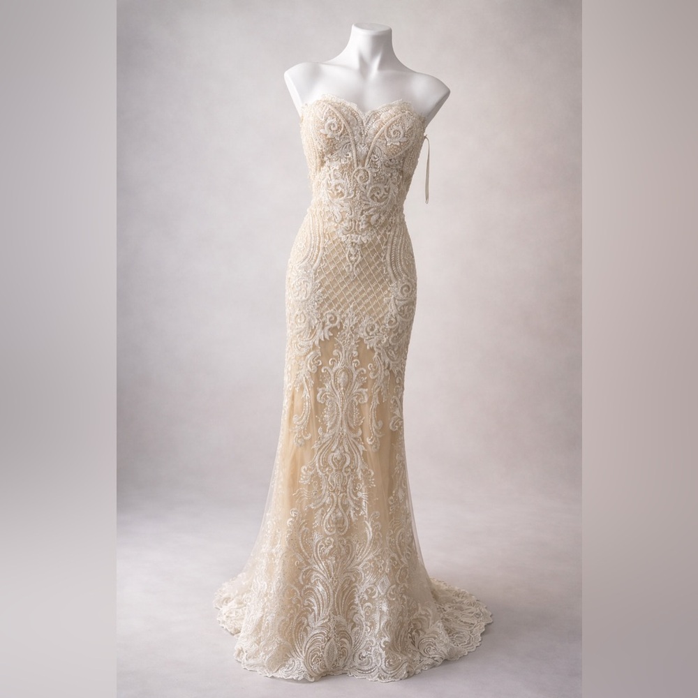Intricate Lace Gown with overskirt